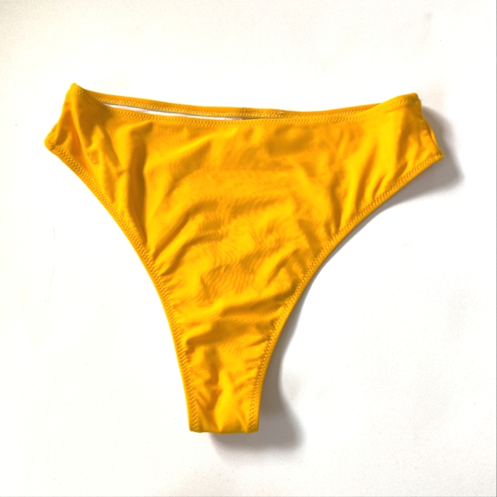 NWOT Golden Yellow High Rise Bikini Bottom Size Large